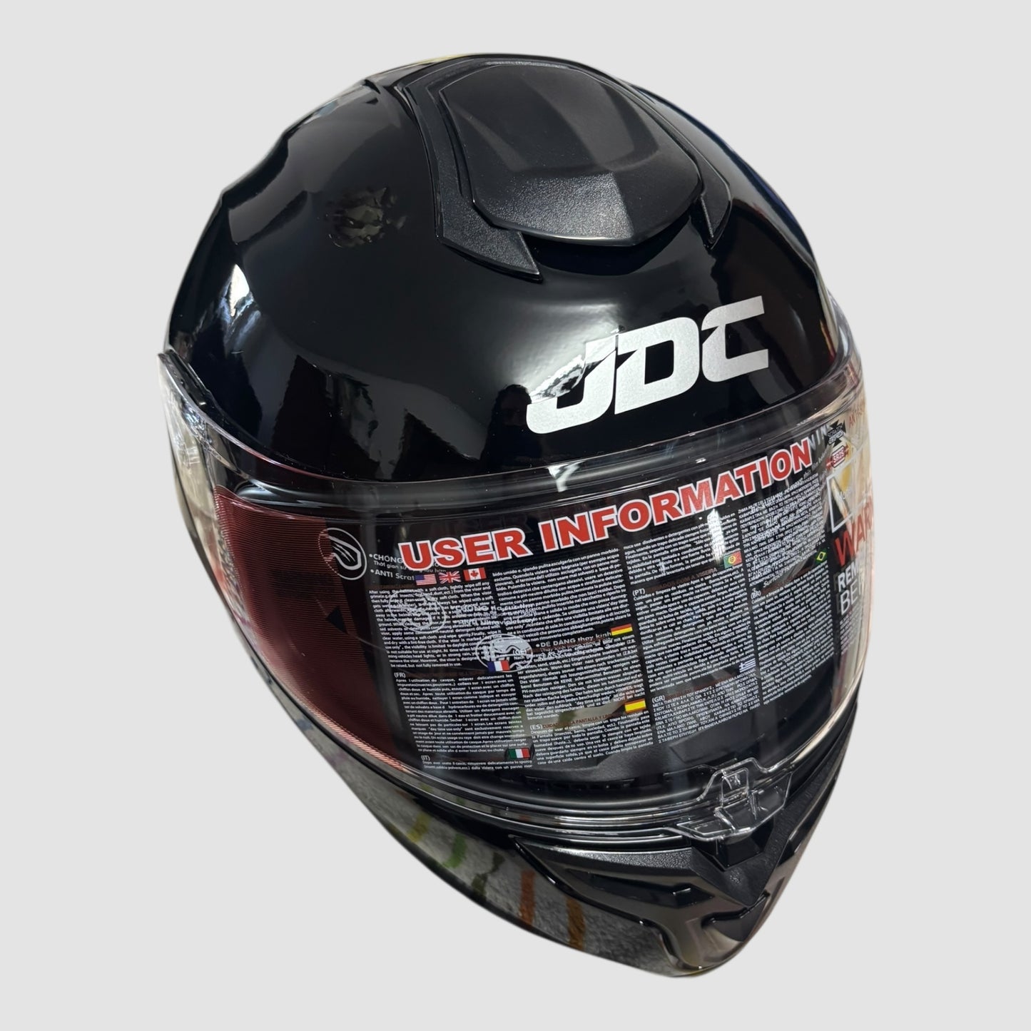 Capacete de Mota Integral JDC Preto com Dupla Viseira Tamanho M Novo