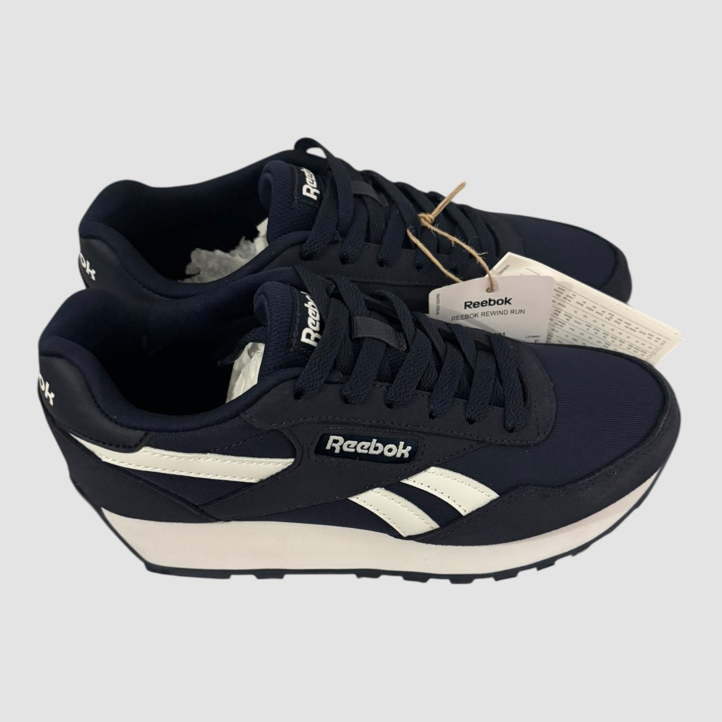 Sapatilhas Reebok Rewind Run Azul Marinho e Branco Tamanho 34.5 Novas