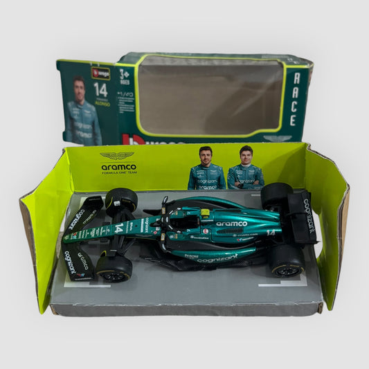 Carro Fórmula 1 Aston Martin AMR23 #14 Fernando Alonso – Bburago 1:43