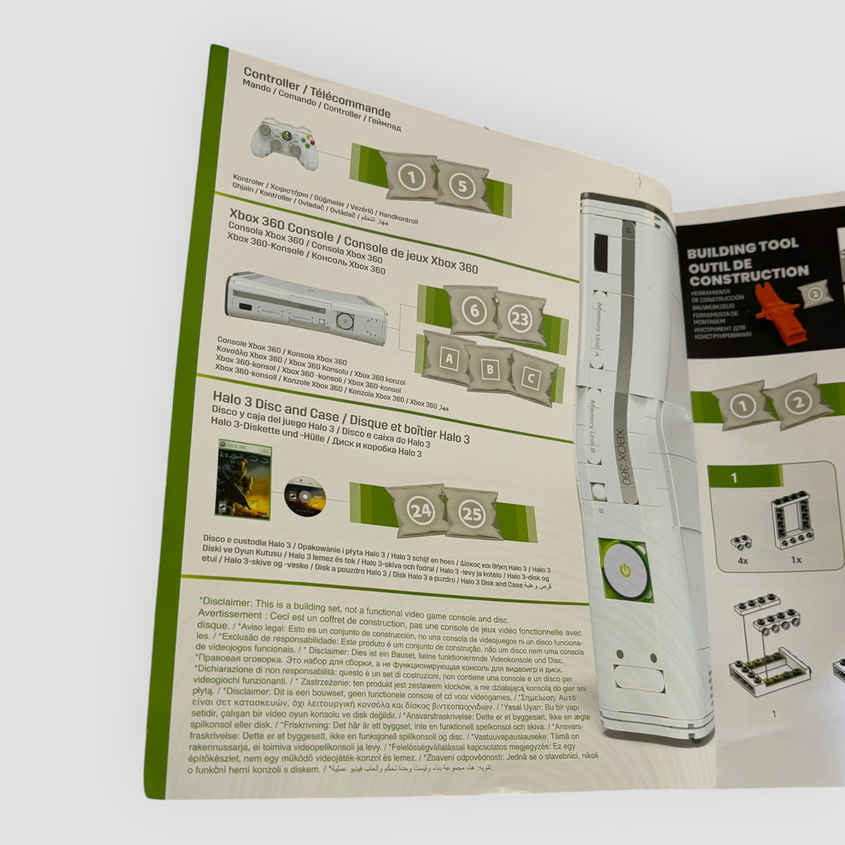 Manual de Instruções de Construção Xbox 360 – MEGA Mattel