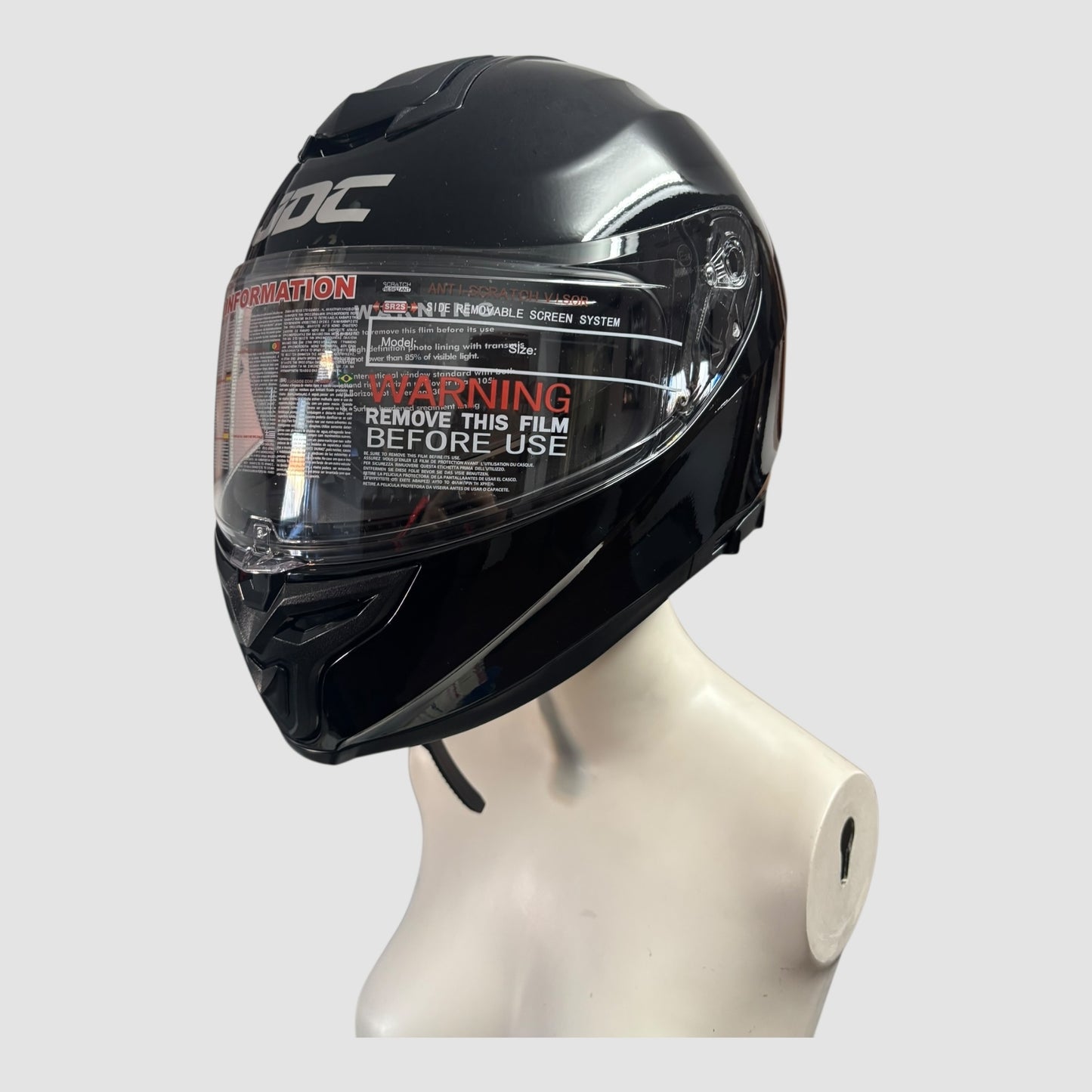 Capacete de Mota Integral JDC Preto com Dupla Viseira Tamanho M Novo