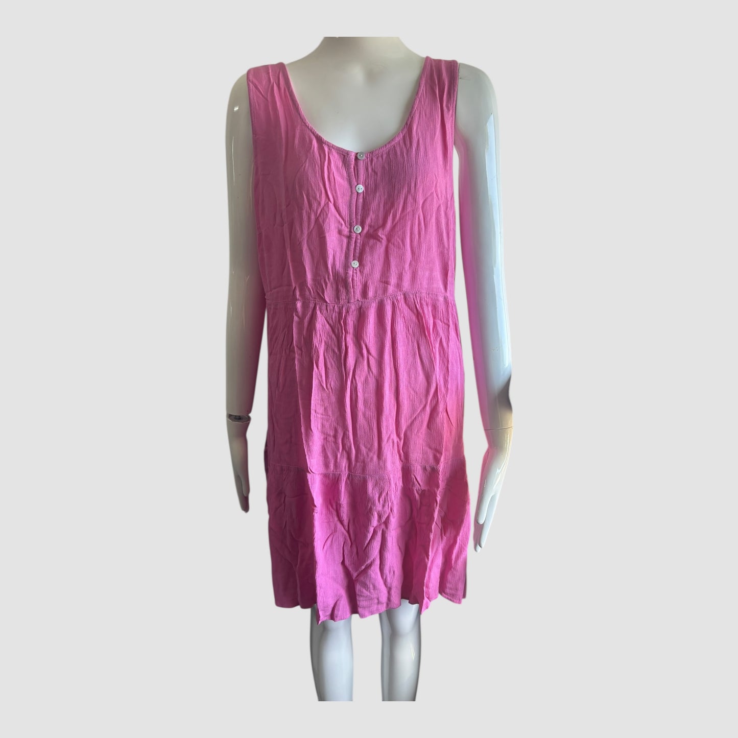 Vestido ICHI Rosa EcoVero Sem Mangas Mulher Tamanho L Novo com Etiqueta