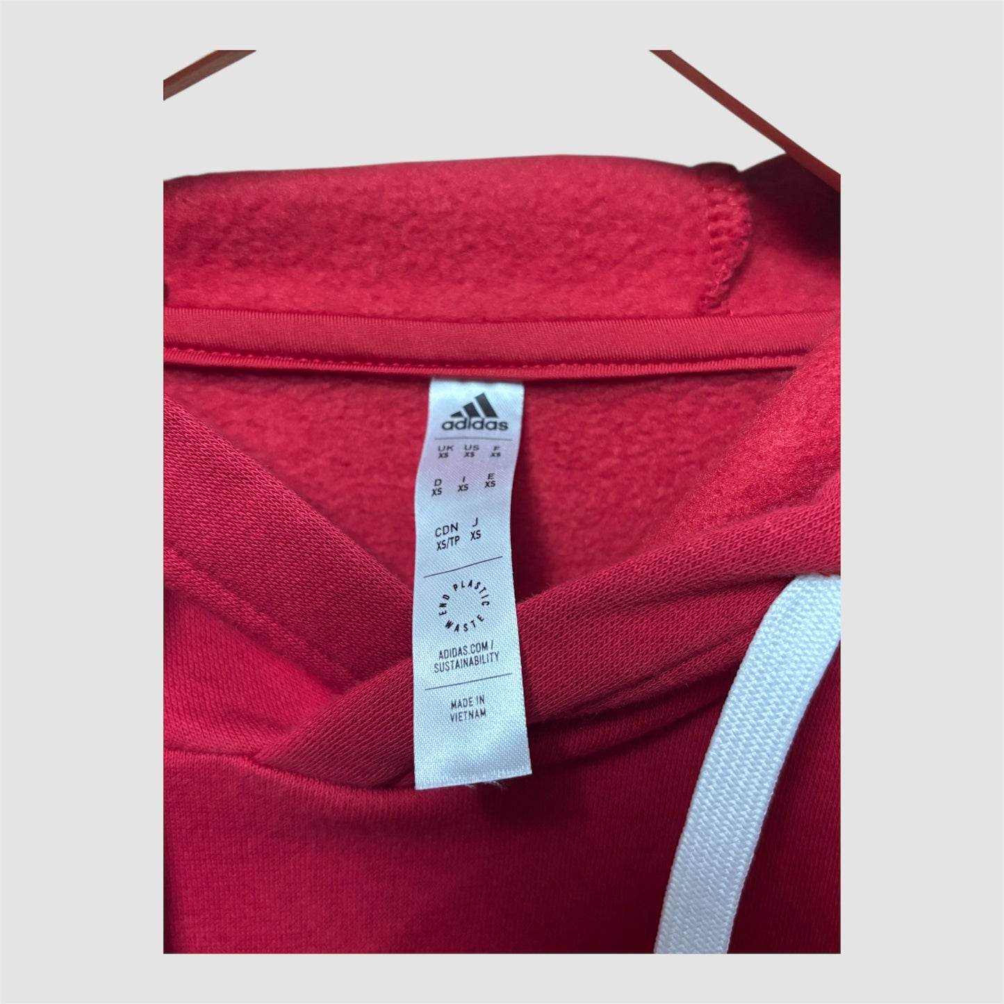 Hoodie Adidas Vermelho Tamanho XS