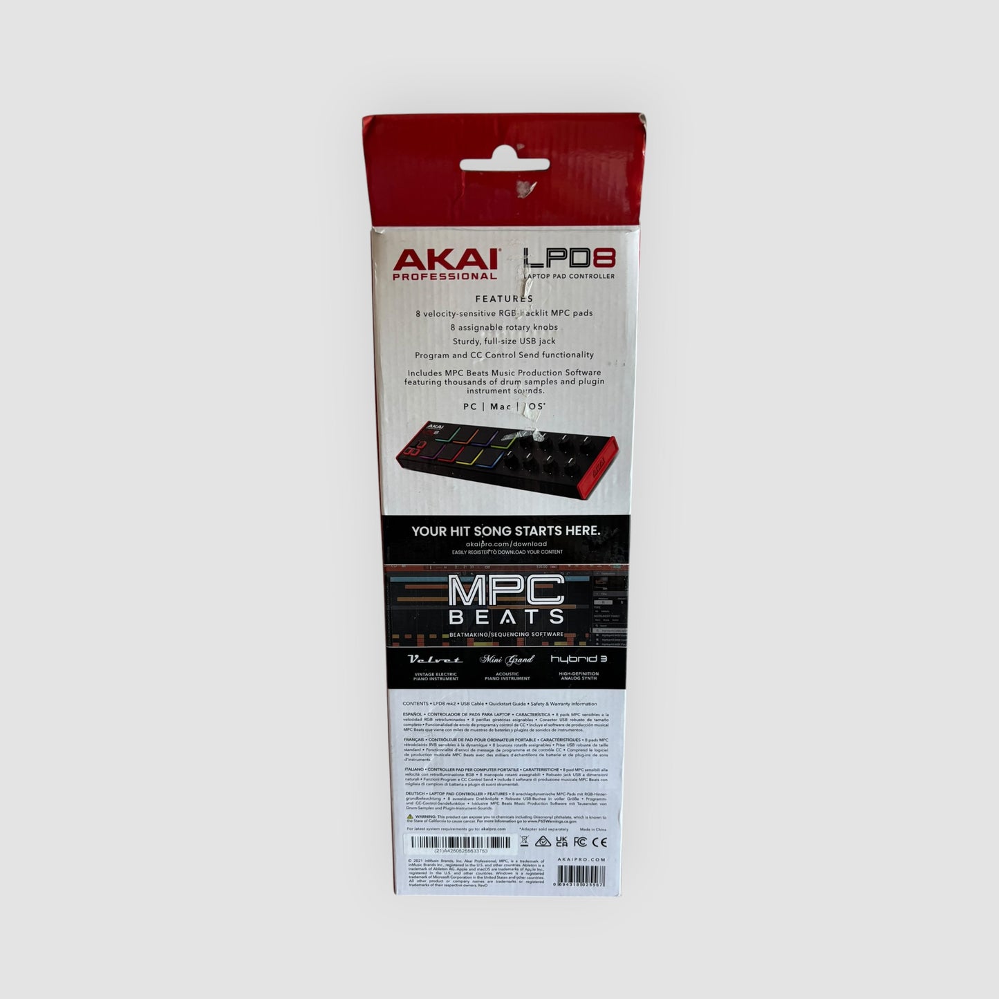 Akai Professional LPD8 Controlador midi usb | 8 Pads e 8 Knobs