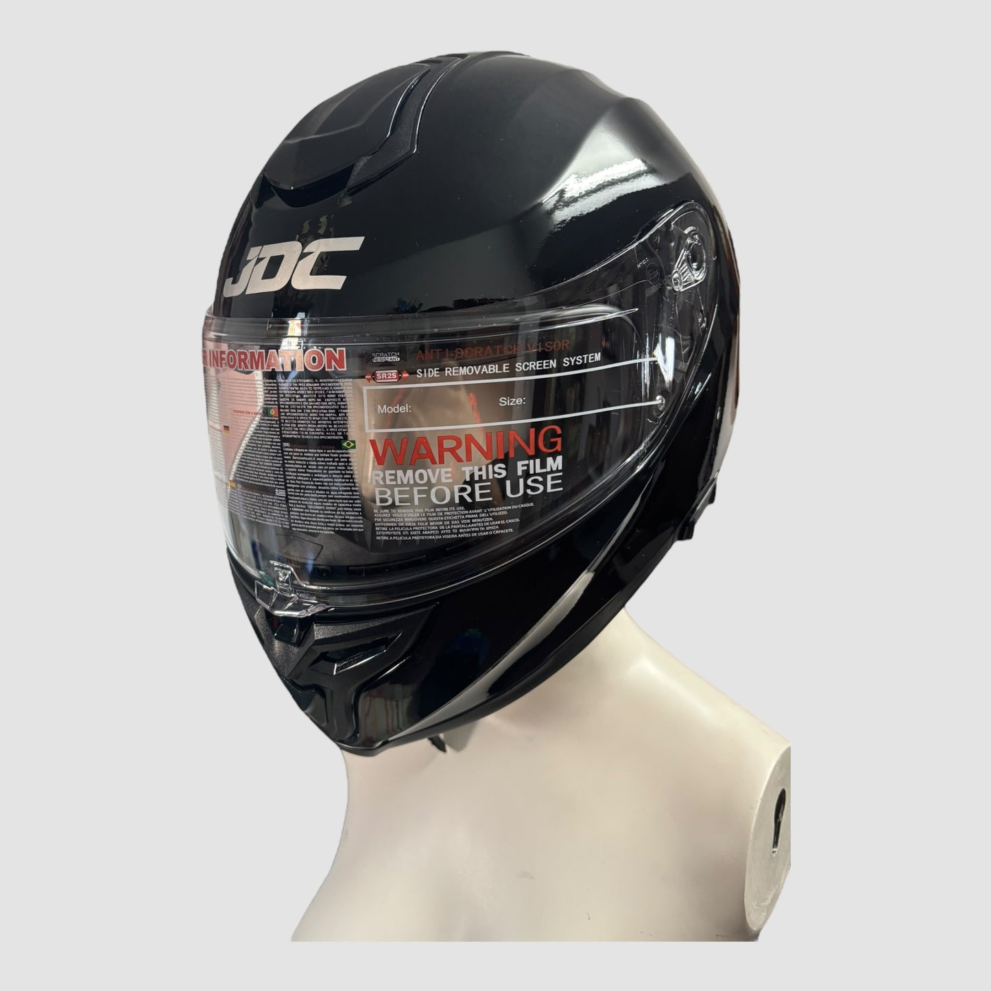 Capacete de Mota Integral JDC Preto com Dupla Viseira Tamanho M Novo