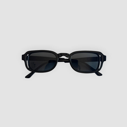 Óculos de Sol Pretos Retangulares Estilo Vintage Retro