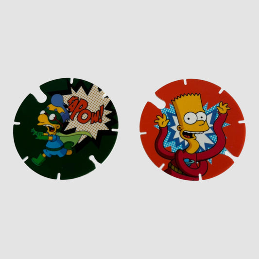 2 Tazos The Simpsons Bartman Chipicao