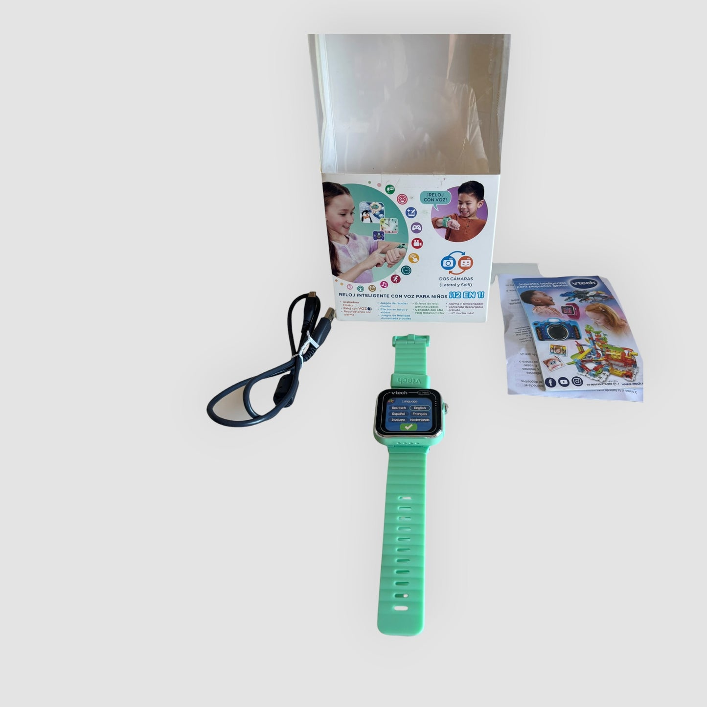 VTech KidiZoom Smartwatch MAX Verde Água | Câmara Dupla