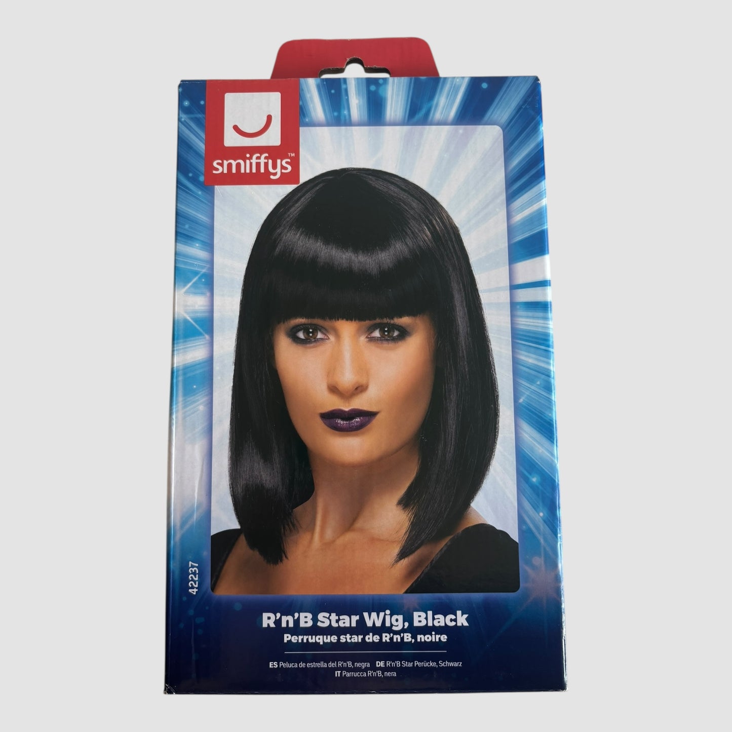 Peruca estrela R&B preta Smiffys Nova