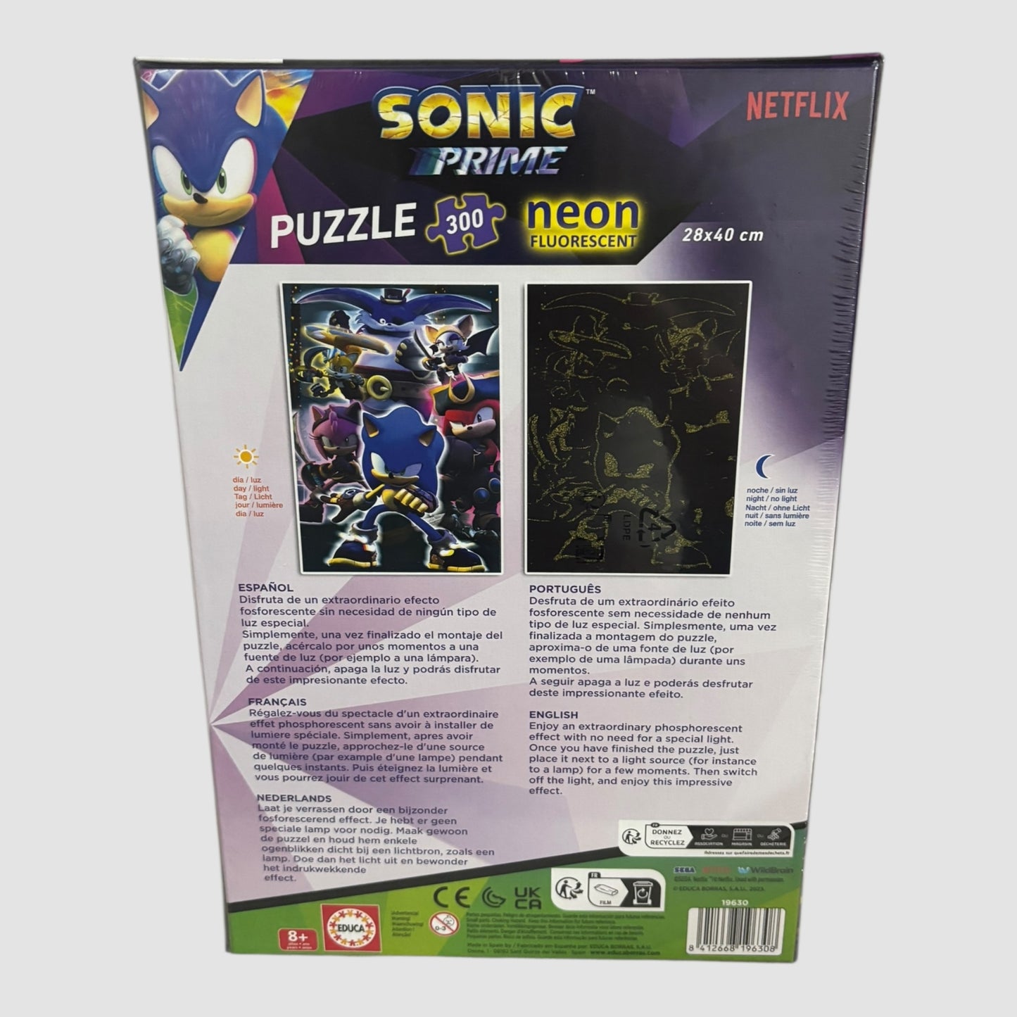 Puzzle Educa Sonic Prime Neon 300 Peças Novo