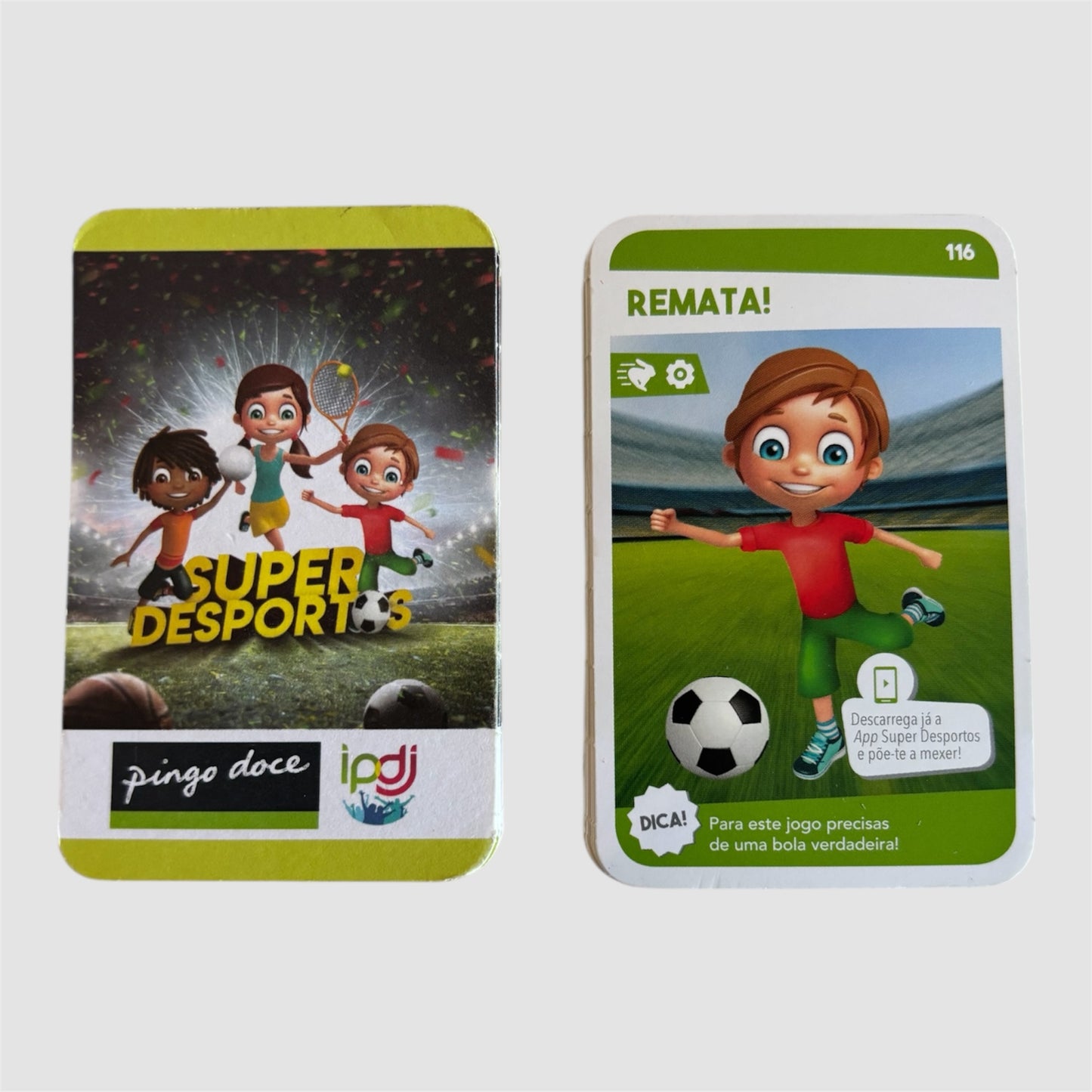 Conjunto de 82 cartas da coleção Super Desportos do Pingo Doce