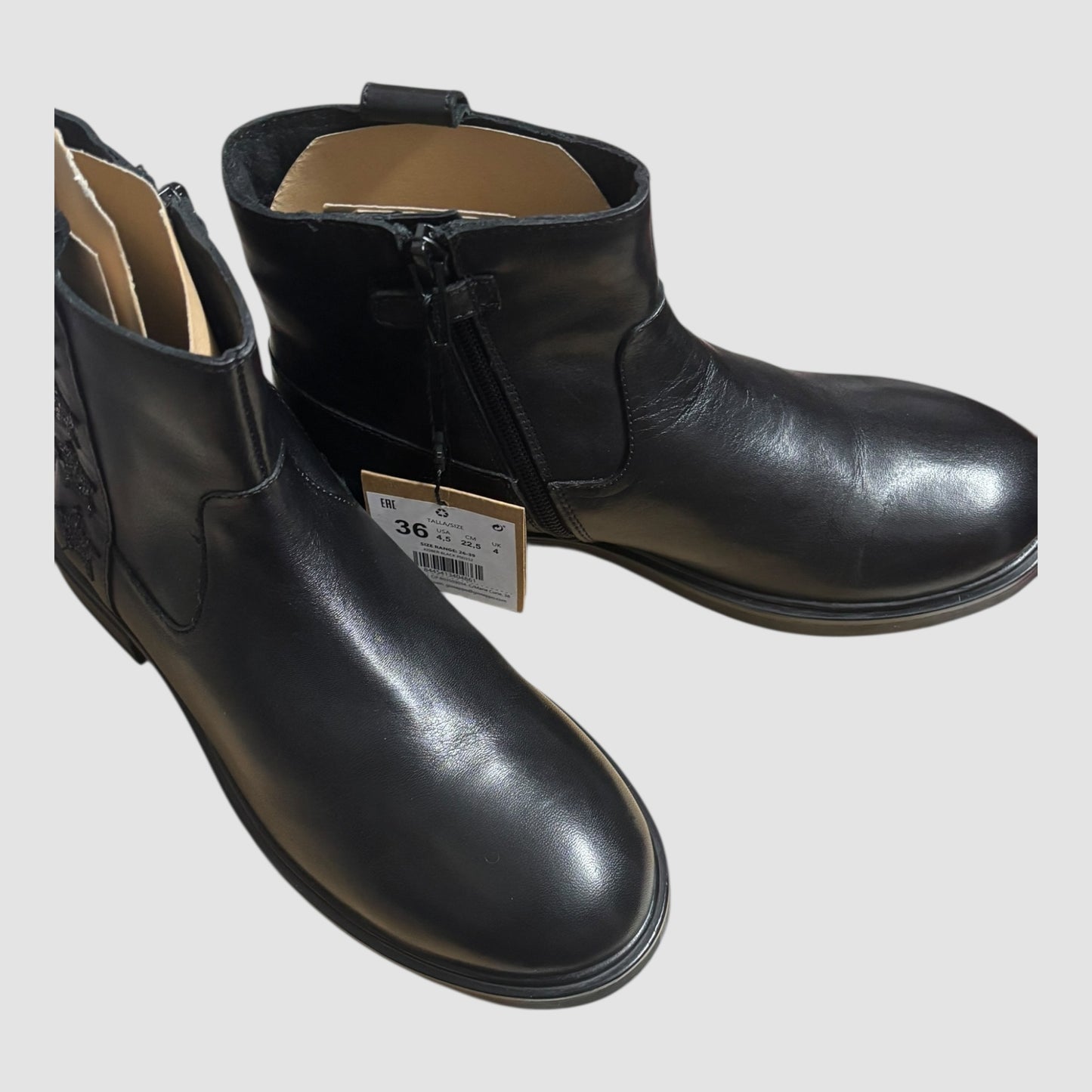 Botins Gioseppo Kisber Pretos Menina Tamanho 36 com Estrelas Glitter Novas