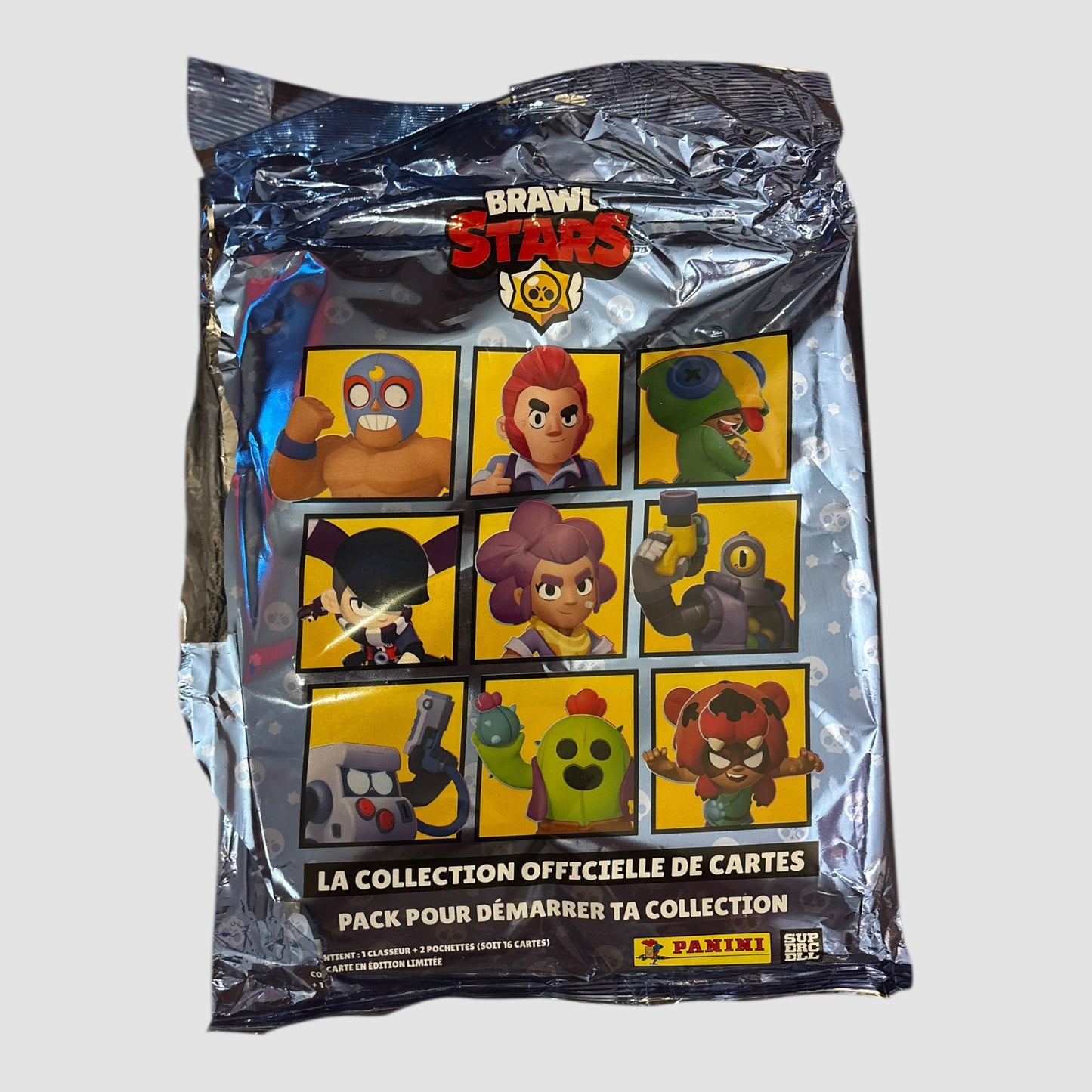 Pack Inicial Brawl Stars Panini com Dossier, 2 Saquetas Seladas e Carta Edição Limitada