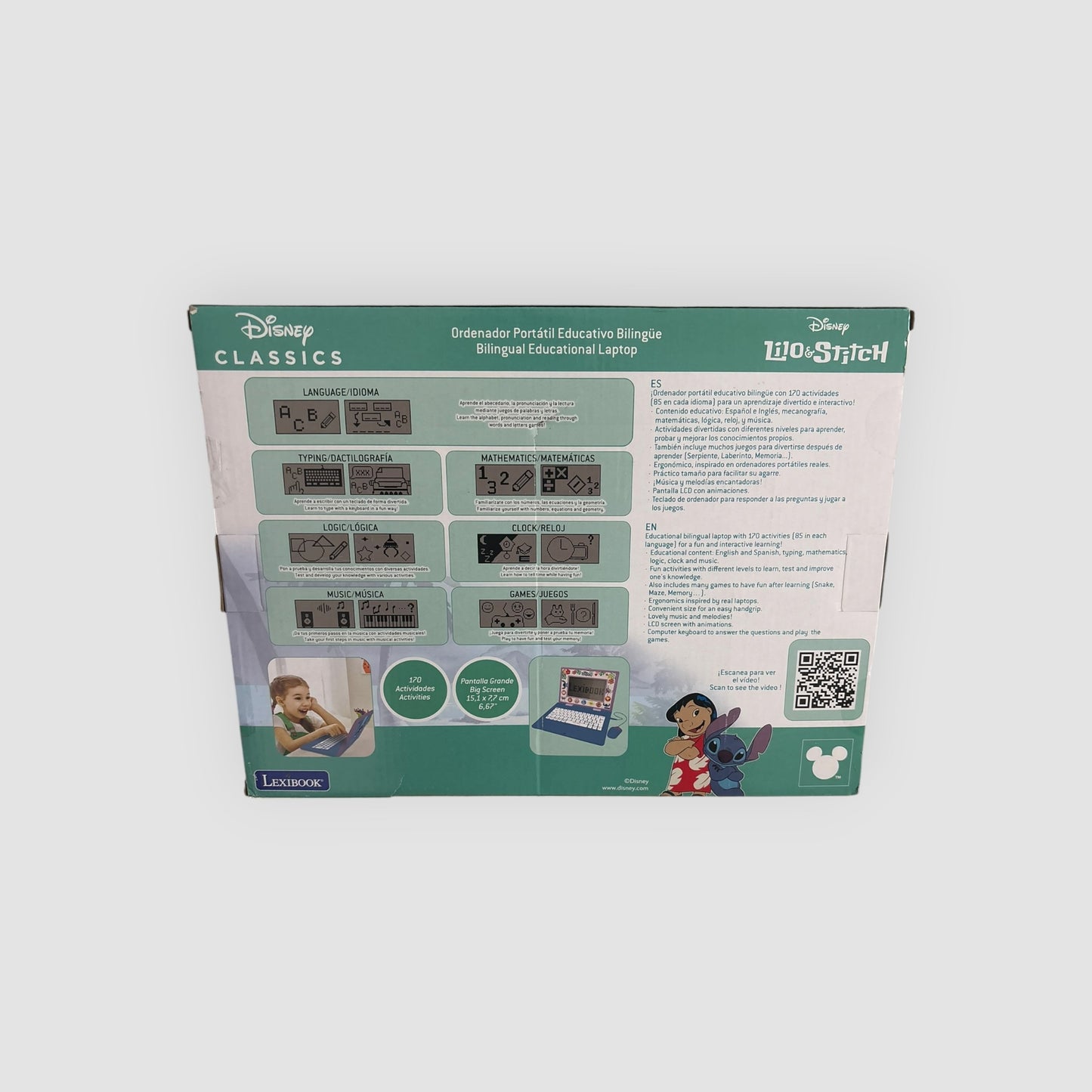 Computador Educativo Disney Stitch Lexibook 170 Atividades | Inglês/Alemão | Novo