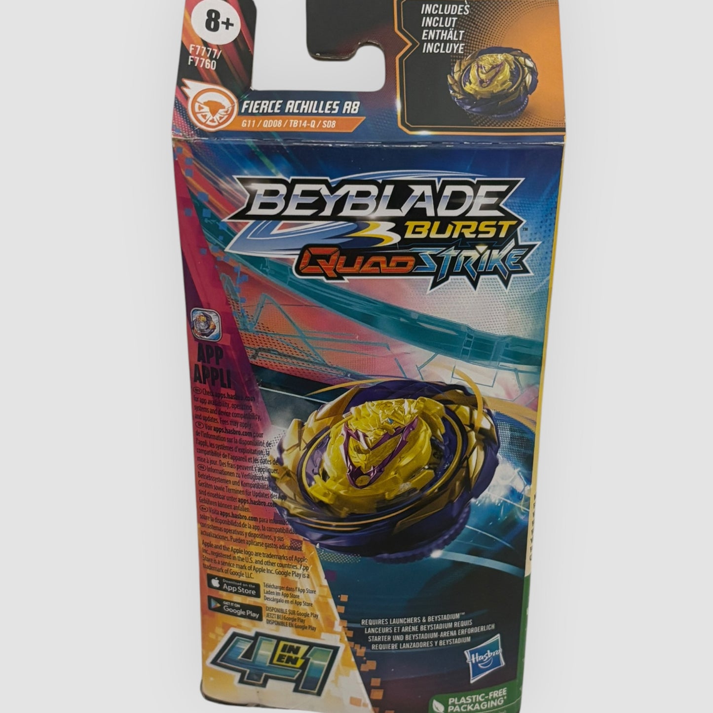 Beyblade Burst QuadStrike Fierce Achilles A8 Original Hasbro + Caixa