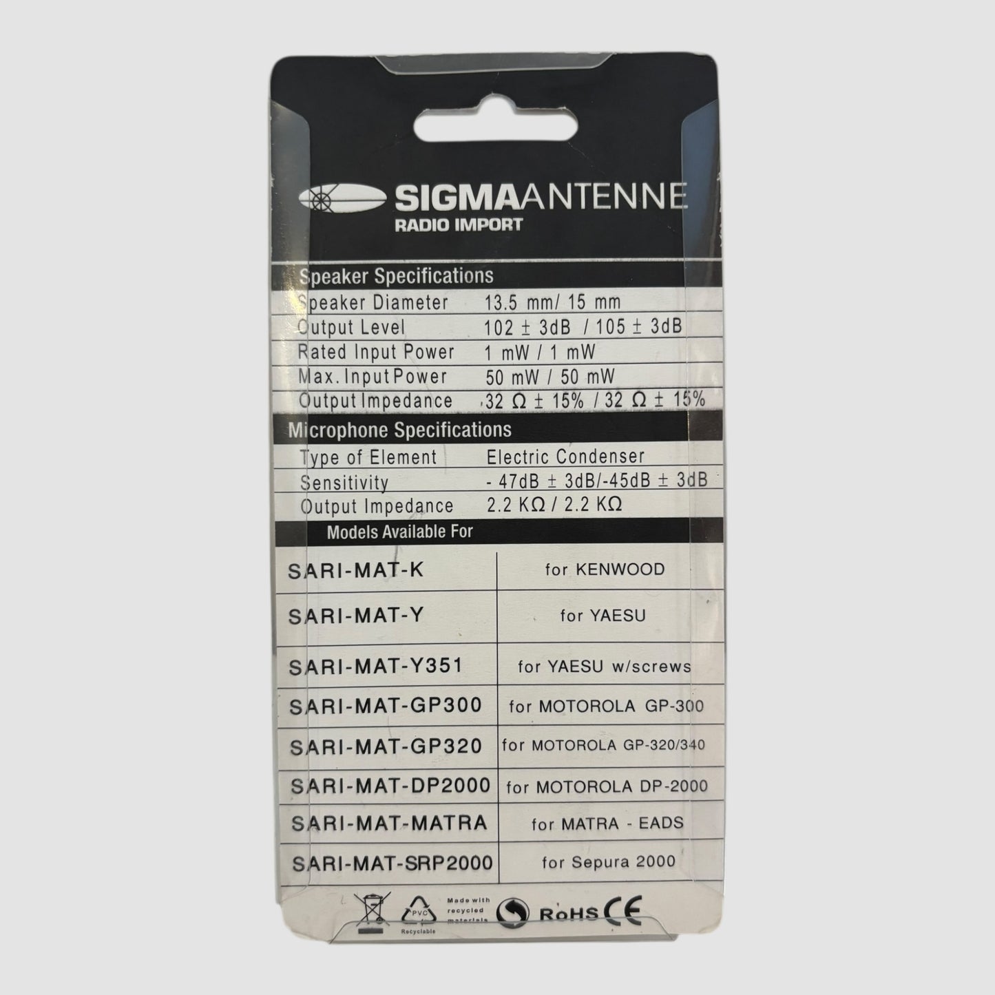Sigma Antenne Radio Import Sari-Mat-Y351