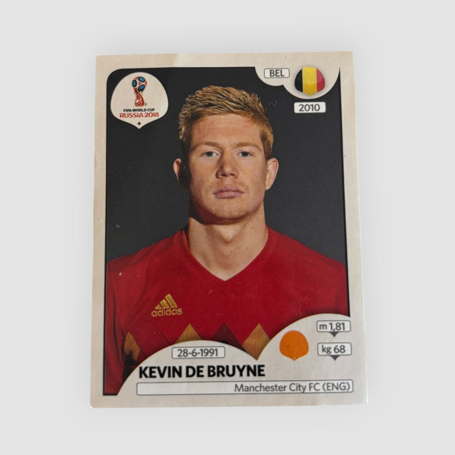 Cromo Kevin De Bruyne Russia 2018 Panini
