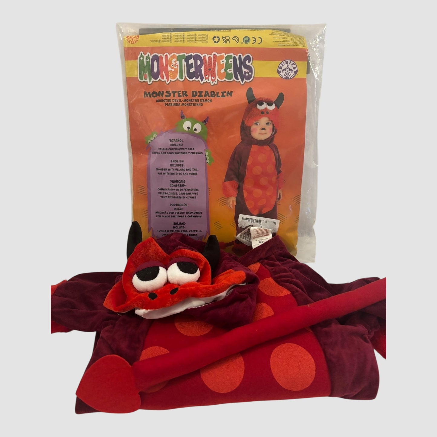 Disfarce Bebé “Monster Diablin” Rubies – Macacão (1-2 Anos)
