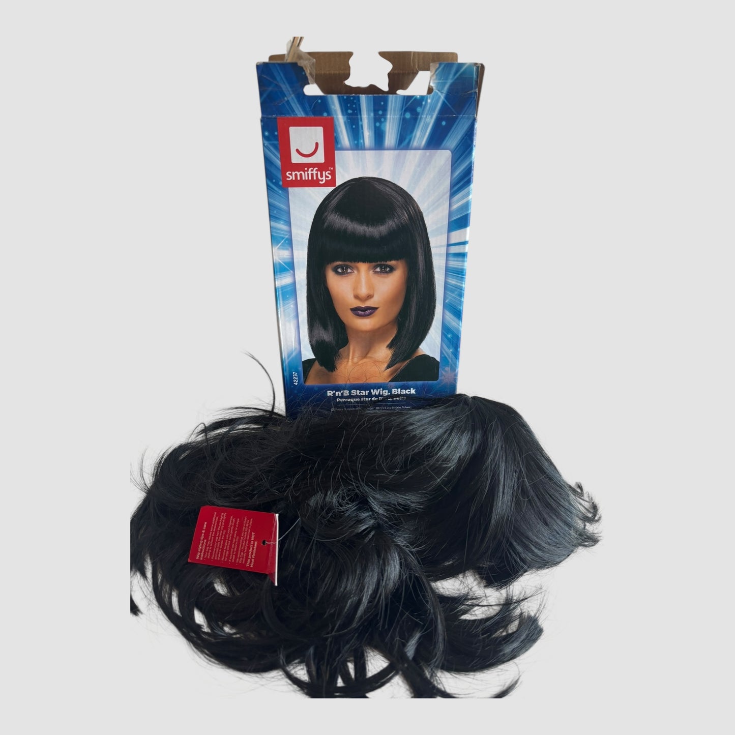 Peruca estrela R&B preta Smiffys Nova
