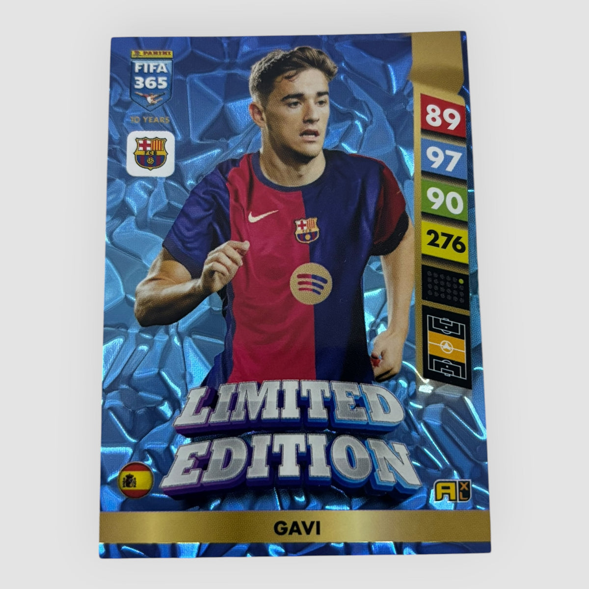Carta Panini Adrenalyn XL FIFA 365 – Gavi Limited Edition – FC Barcelona – Nova
