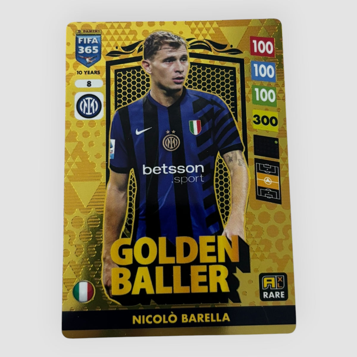 Carta Panini Adrenalyn XL FIFA 365 – Nicolò Barella Golden Baller Rare